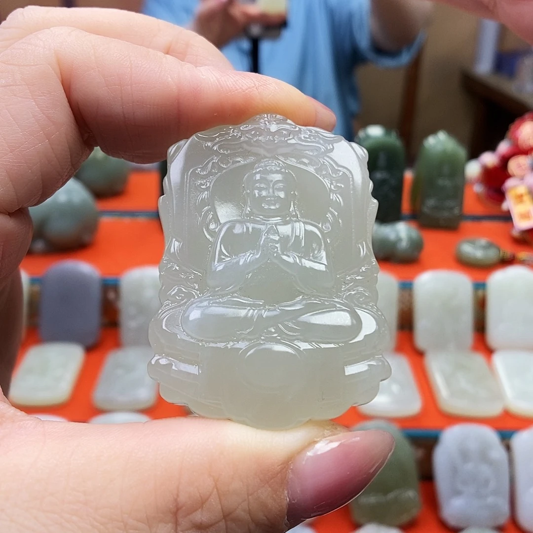 颈饰未镶嵌和田玉叶*~