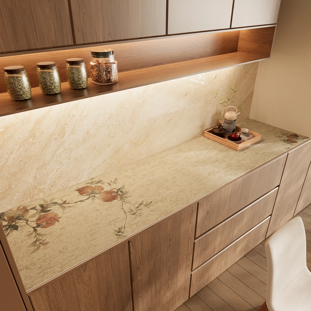 忘忧虫新中式皮革餐边柜垫防水防刮电视柜垫免洗耐脏玄关台面垫