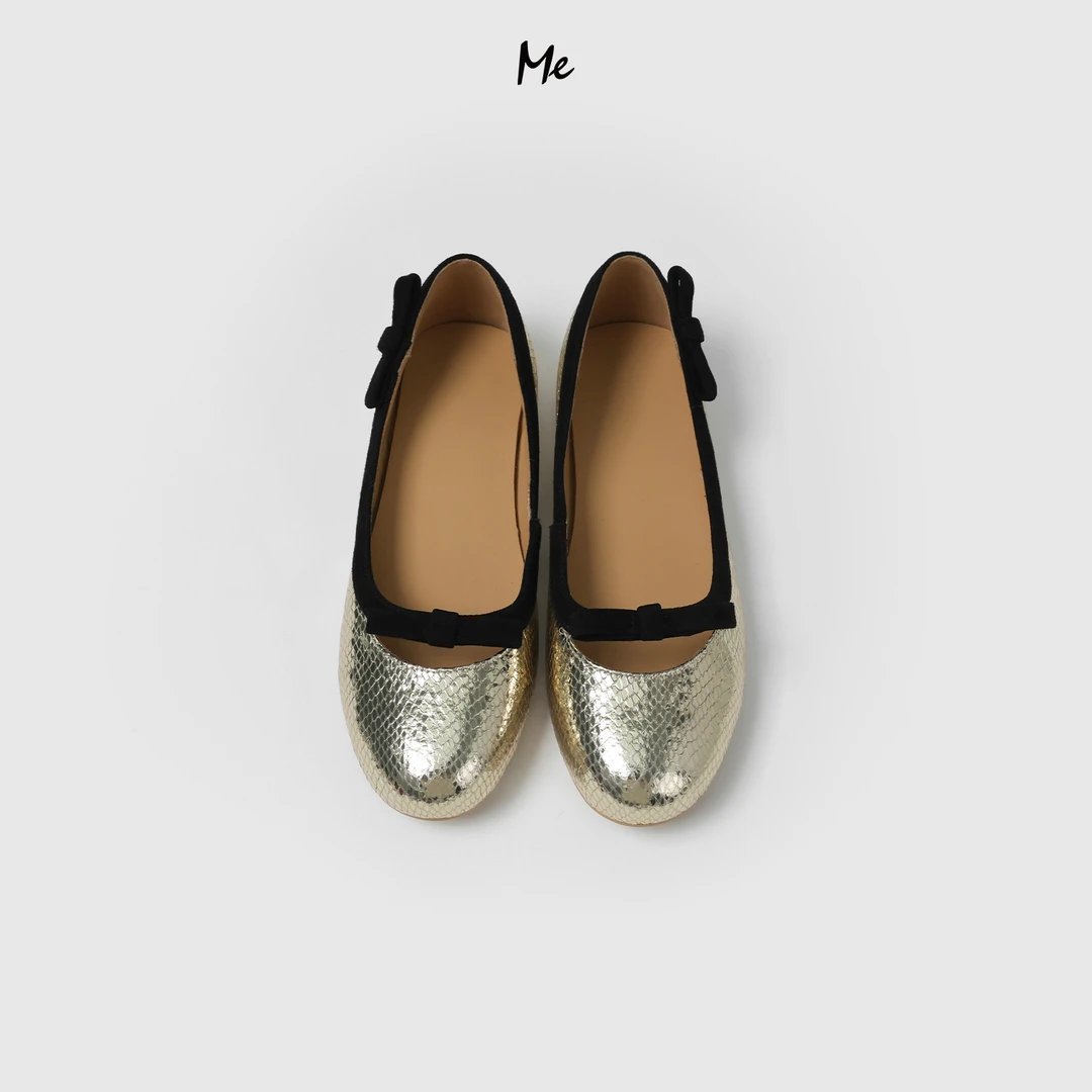 ME【古巴金真皮蛇纹芭蕾鞋】重磅小牛皮百搭时尚休闲鞋子MESS5043