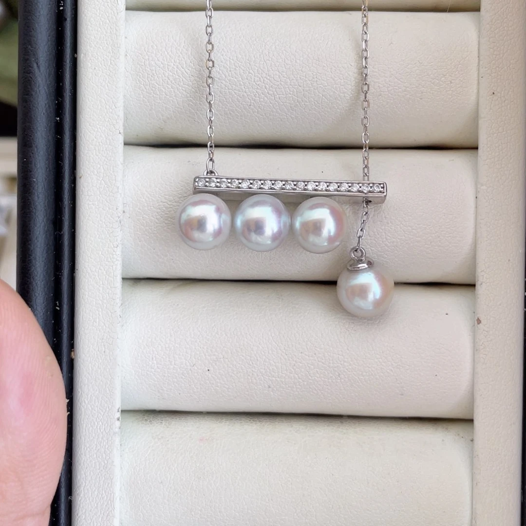 颈饰银S925镶嵌海水珍珠