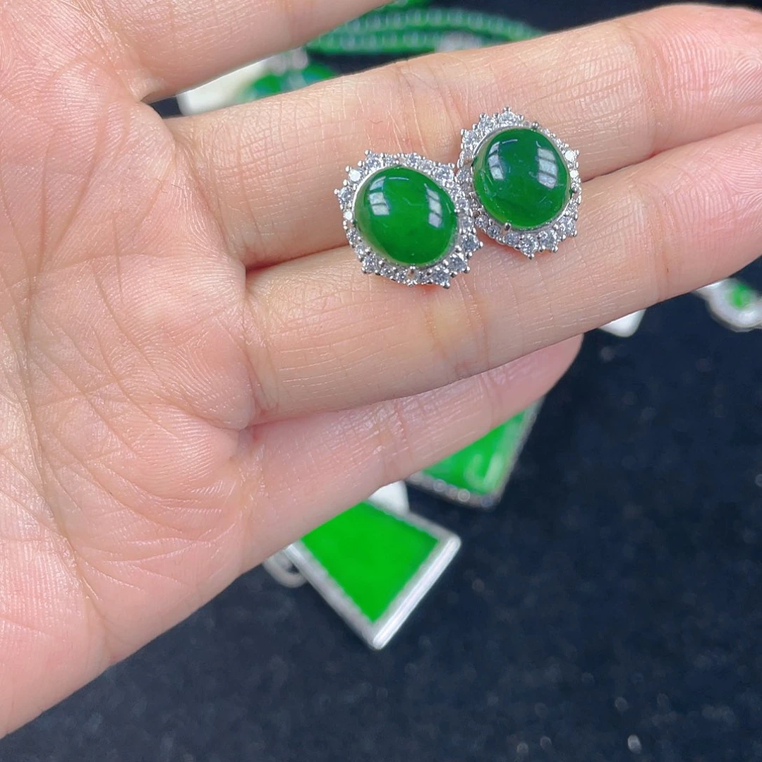 翡翠吊坠(不含链)银S925镶嵌