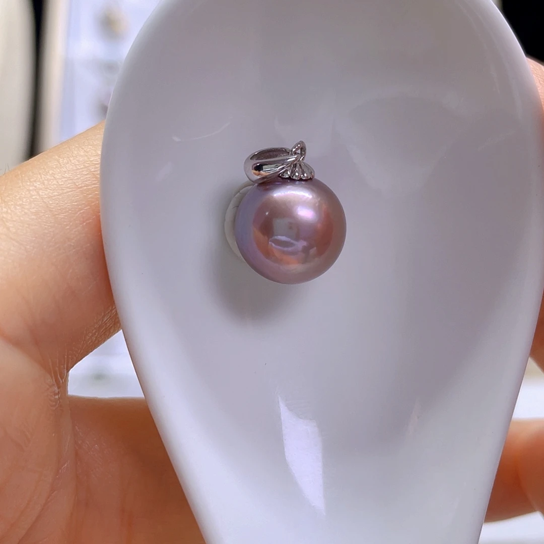 可***乐淡水珍珠吊坠(不含链)银S925镶嵌