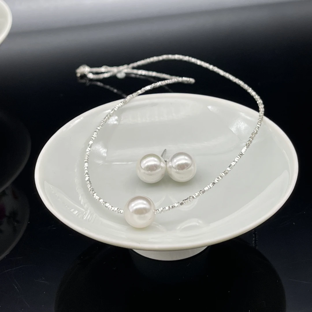 链子925银仿珍珠 轻奢纯银碎银子项链锁骨链小众简约百搭13849