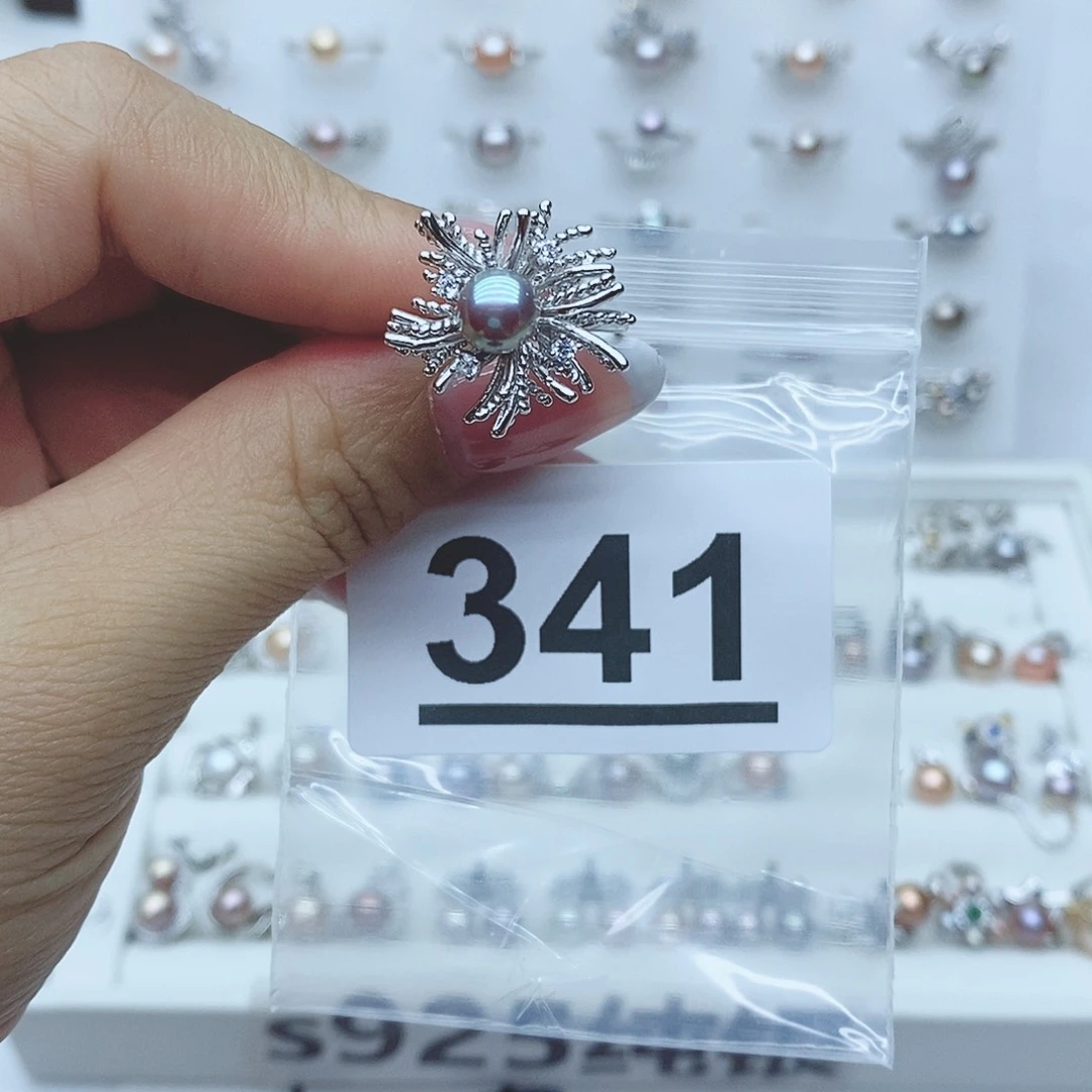 大***门戒指银S925镶嵌淡水珍珠341拍2发1