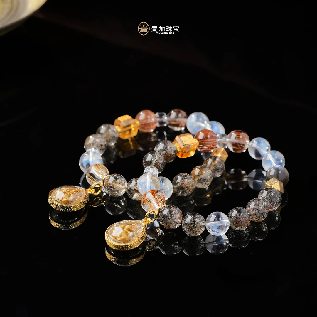 壹加师姐|手工设计CC滚滚来象s水晶多宝手串多样性发一7967n
