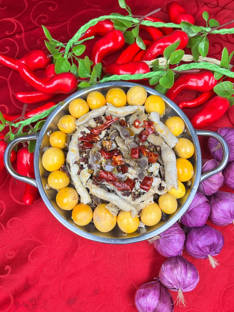 【椒麻鸡火锅】特色椒麻鸡鸡杂锅现做麻辣鲜香免费冷冻散装到手2包