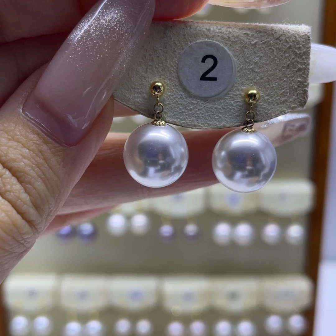 淡水珍珠耳饰18K金镶嵌
