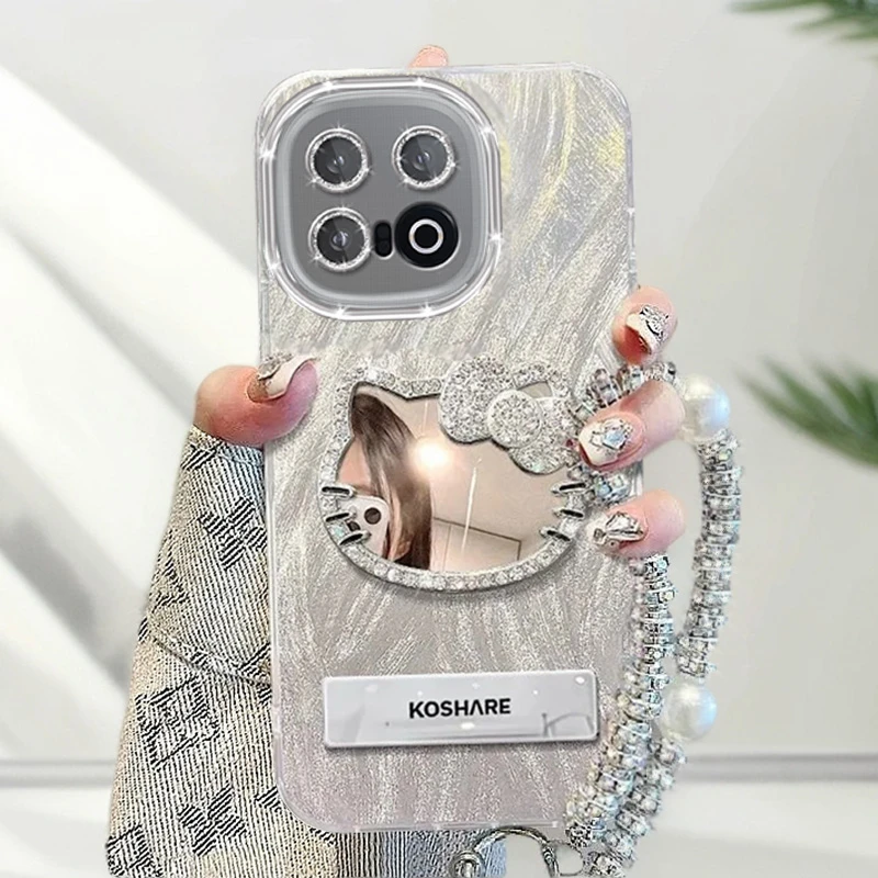 自带镜头膜VIVOiQOO13手机壳全包V2408A软壳iQOO13镶钻kt猫镜子羽