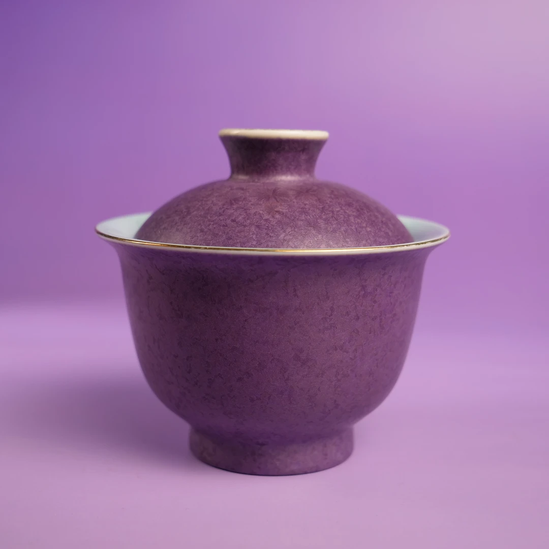 【紫陌延维二才大盖碗】满结晶釉泡茶盖碗功夫茶具带落底容量150ml