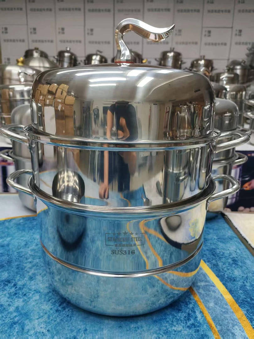 【飞鸟三层28CM】不锈钢蒸锅多功能厨房带蒸笼家用加厚大容量蒸煮锅