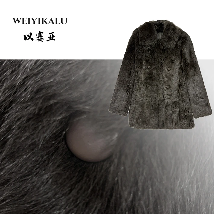 以赛亚 反季清仓 25年ZK女款皮草方领托斯卡纳皮毛一体外套 46607