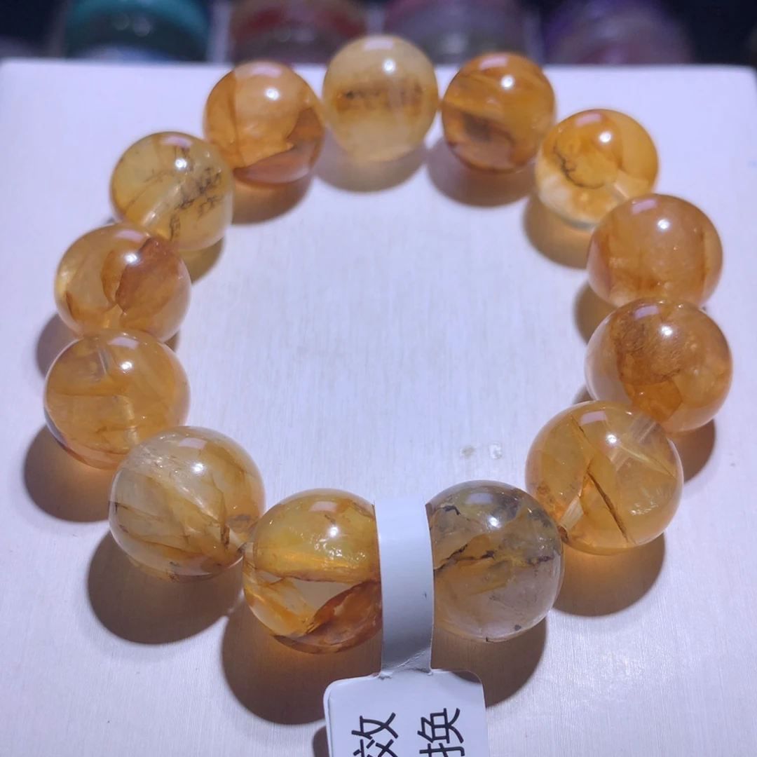 手串水晶银S925镶嵌小树胶花17.4m