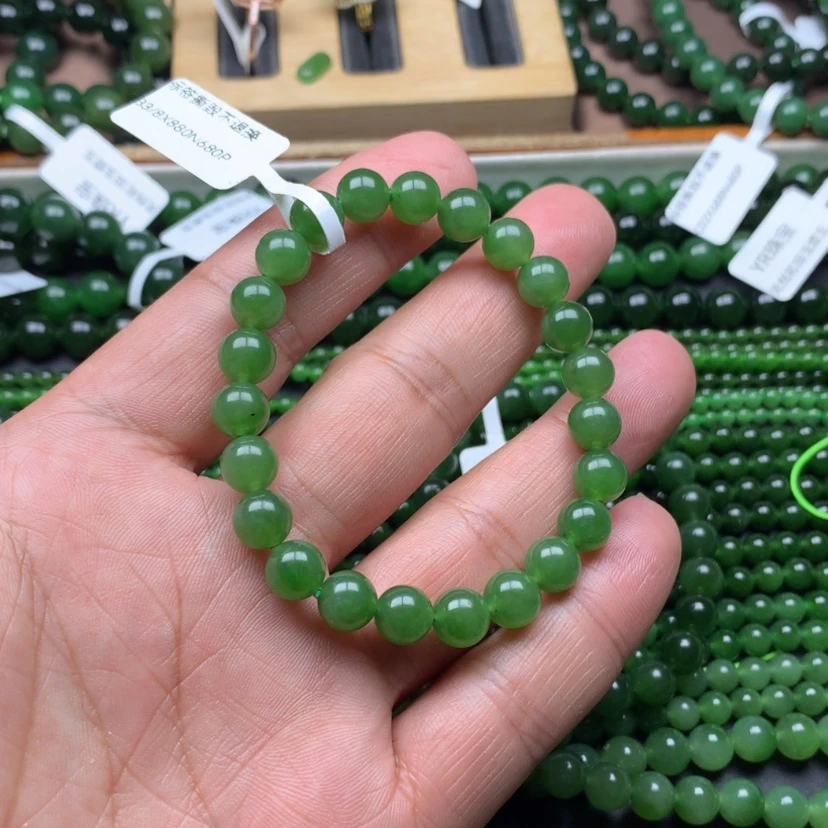 【闪购商品】未镶嵌手链和田玉（碧玉）馨**妹8