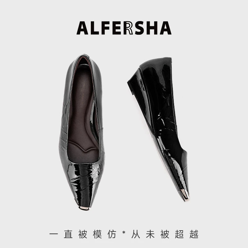 阿芙莎新款9688886法式时尚低跟单鞋B