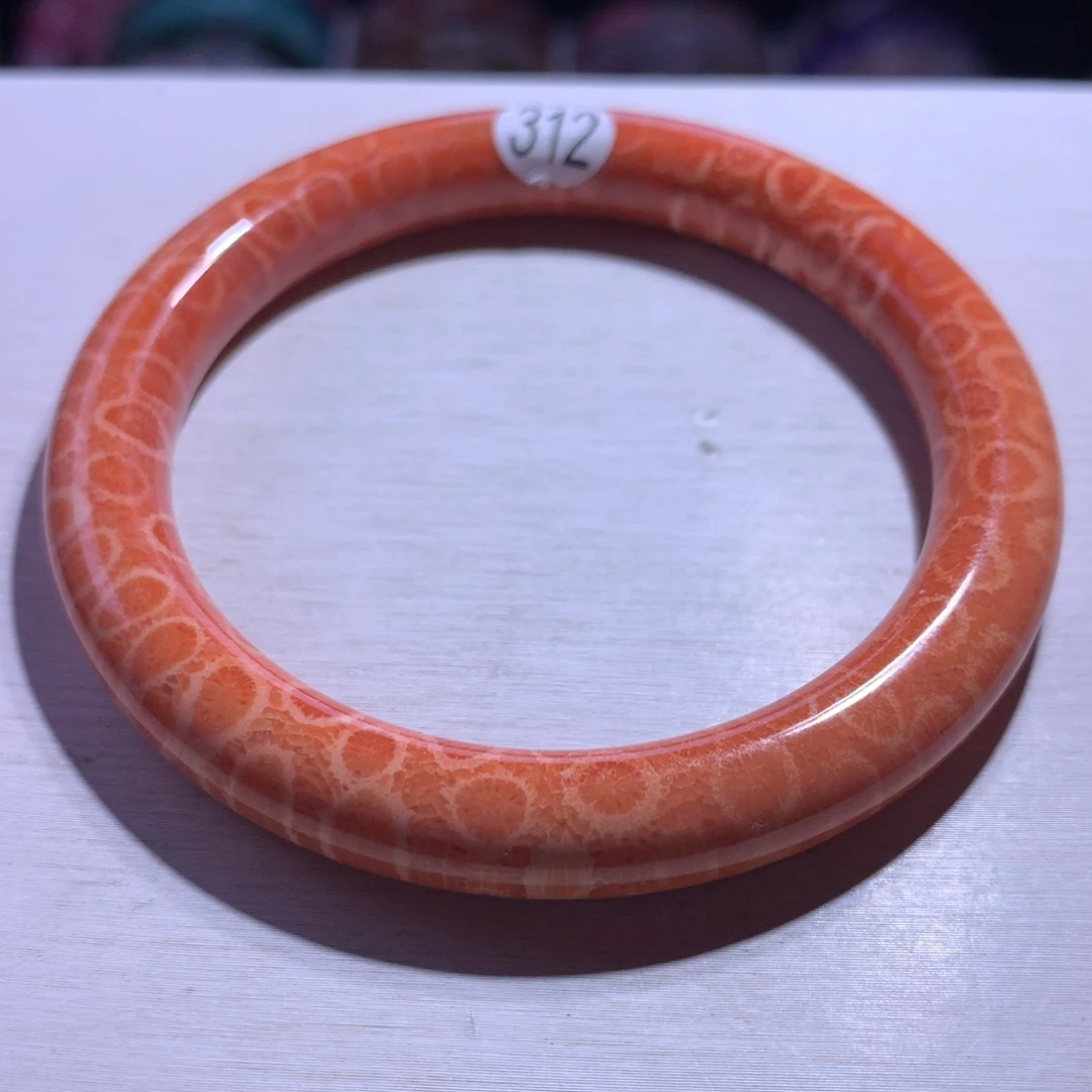 手镯水晶银S925镶嵌珊瑚玉56.3圈312