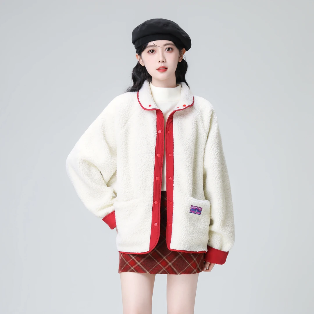 双面穿羊羔毛棉服外套女冬季2025新款加厚保暖羊羔绒夹克棉衣上衣