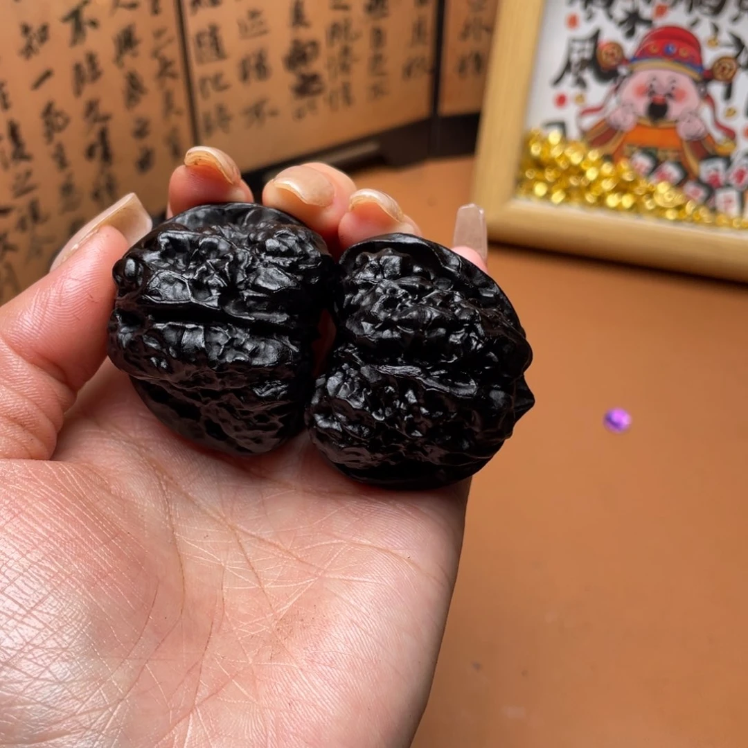 核桃地闷文玩手把件蛤蟆头9