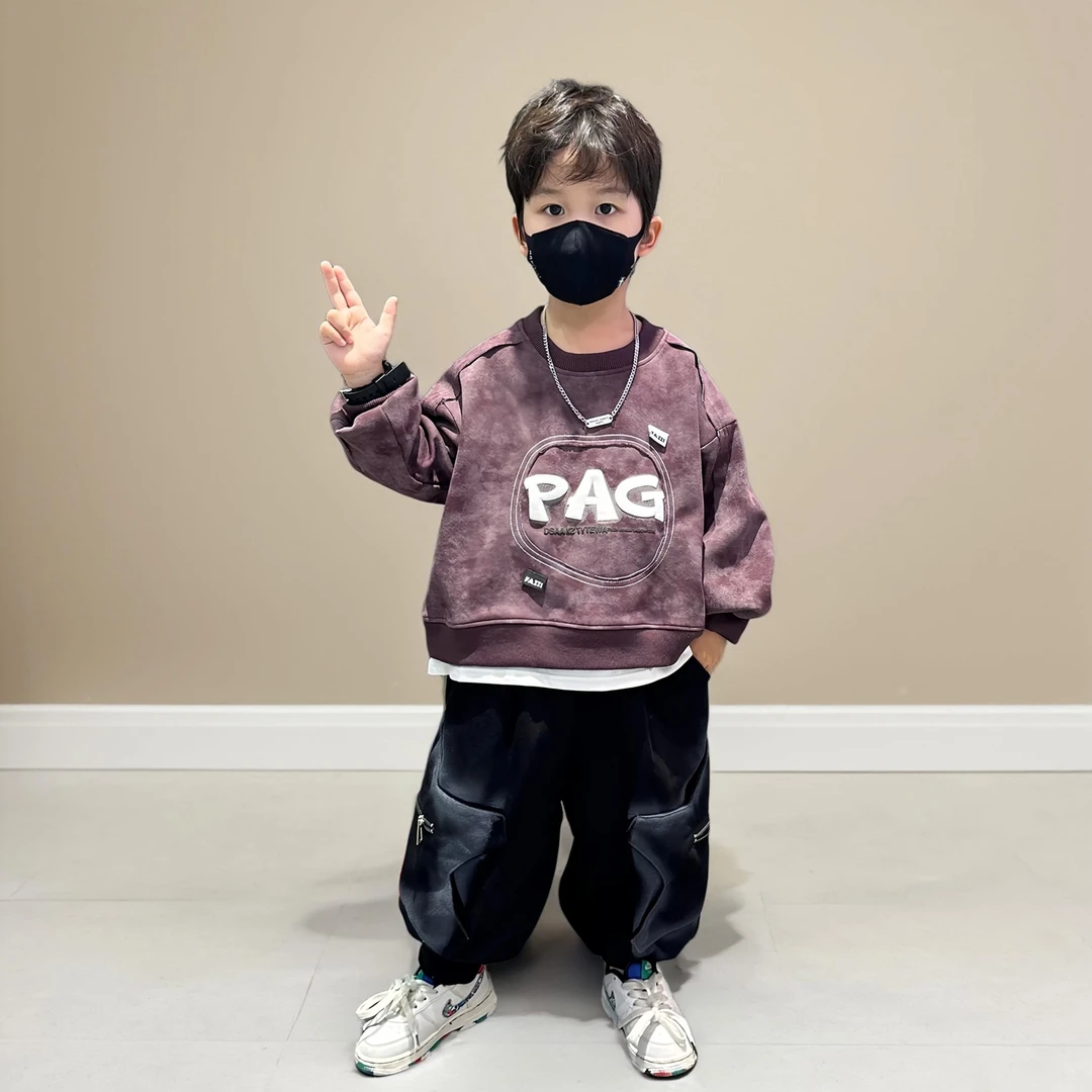 韩版男童秋季套装2025新款洋气儿童时髦男孩痞帅宝宝春秋装两件套