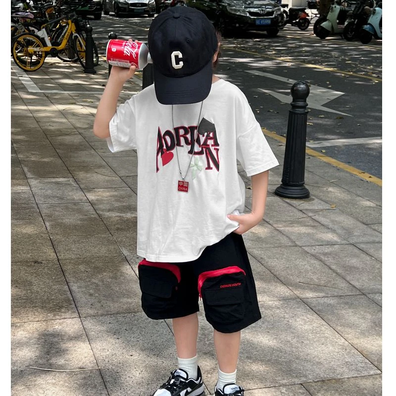 陈大猪男童夏季撞色拉链大口袋工装短裤-MFX3101C