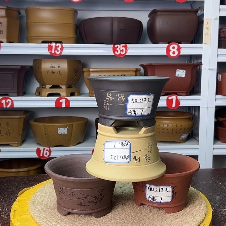 紫砂花盆蛇年大吉