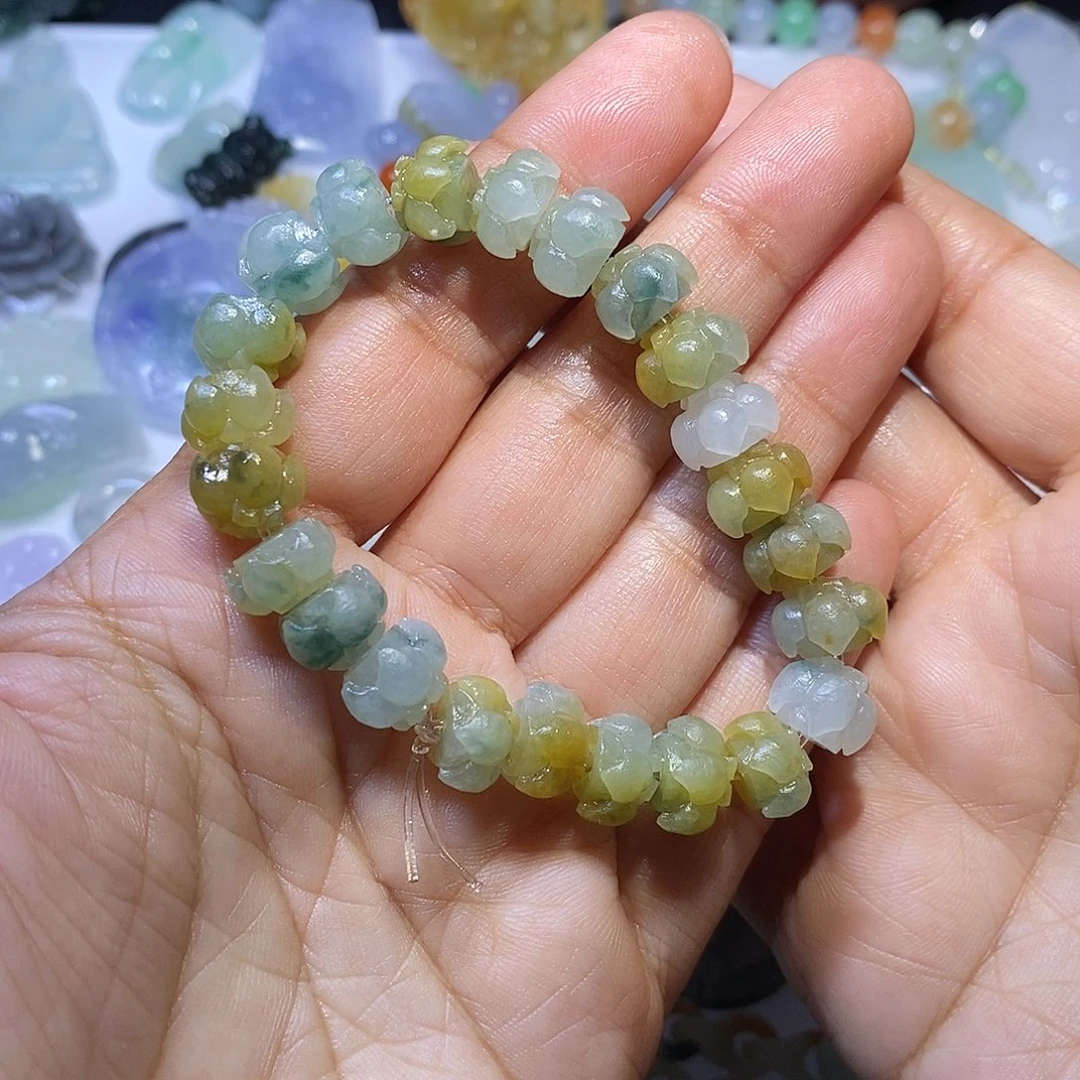 定制翡翠未镶嵌莲花珠