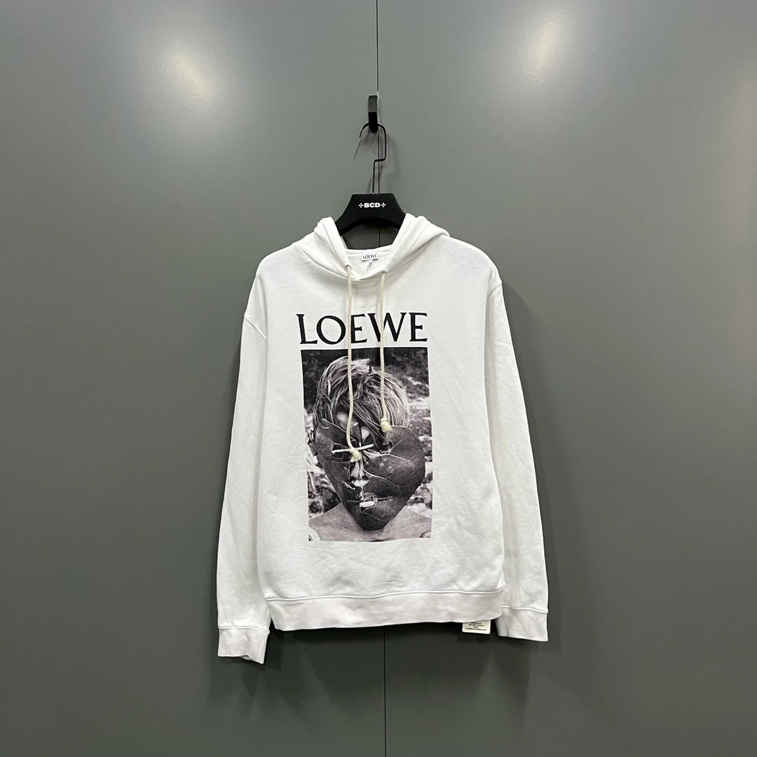 95新 LOEWE/罗意威 （bb）202 白色面具印花帽衫 L码/5780