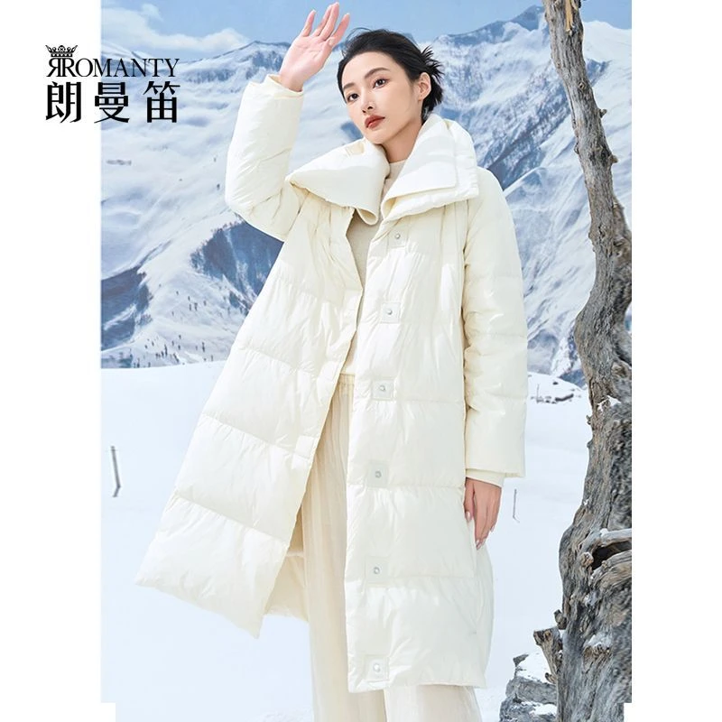 朗曼笛 中长款羽绒服女加厚鸭绒上衣2025冬新款时尚保暖7353202