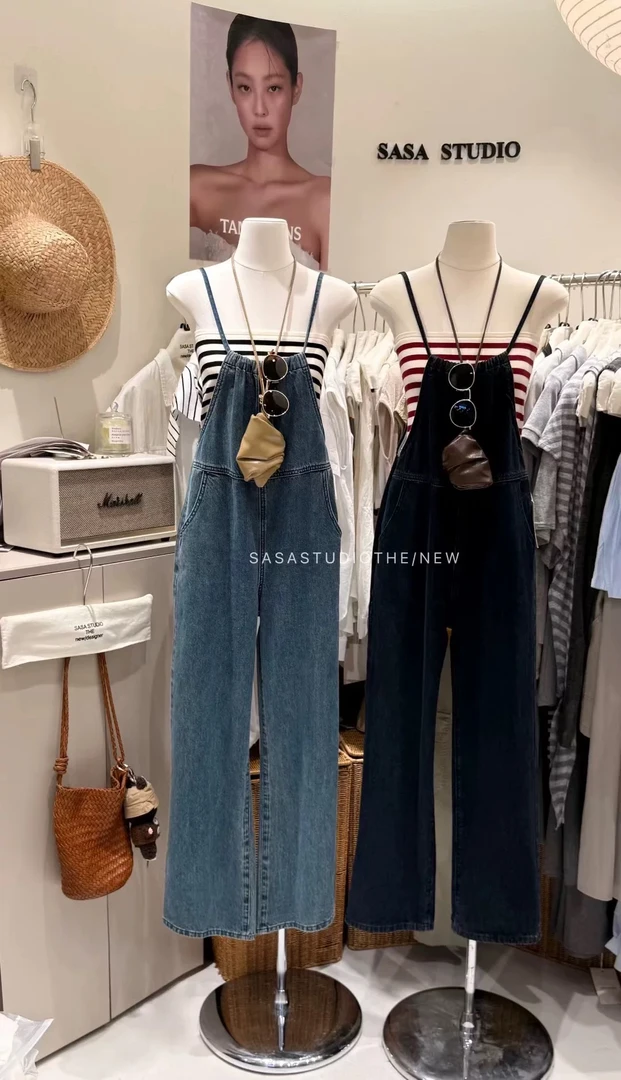 【夏日专属】背带裤直筒阔腿长裤垂坠感休闲连体裤夏
