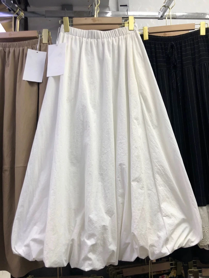 七玺//花苞裙半身裙女2025新款夏季宽松长款灯笼云朵蓬蓬泡泡裙