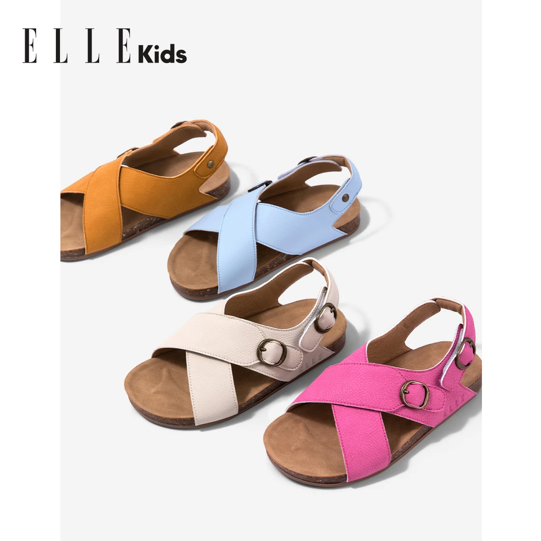ELLE KIDS 2025儿童凉鞋休闲博肯凉鞋夏季新款百搭软底男女童鞋