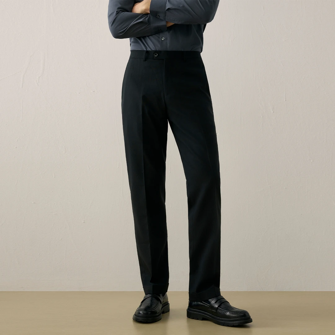 Bland Yeah男士新款西裤黑色直筒裤商务正装裤子易打理长裤