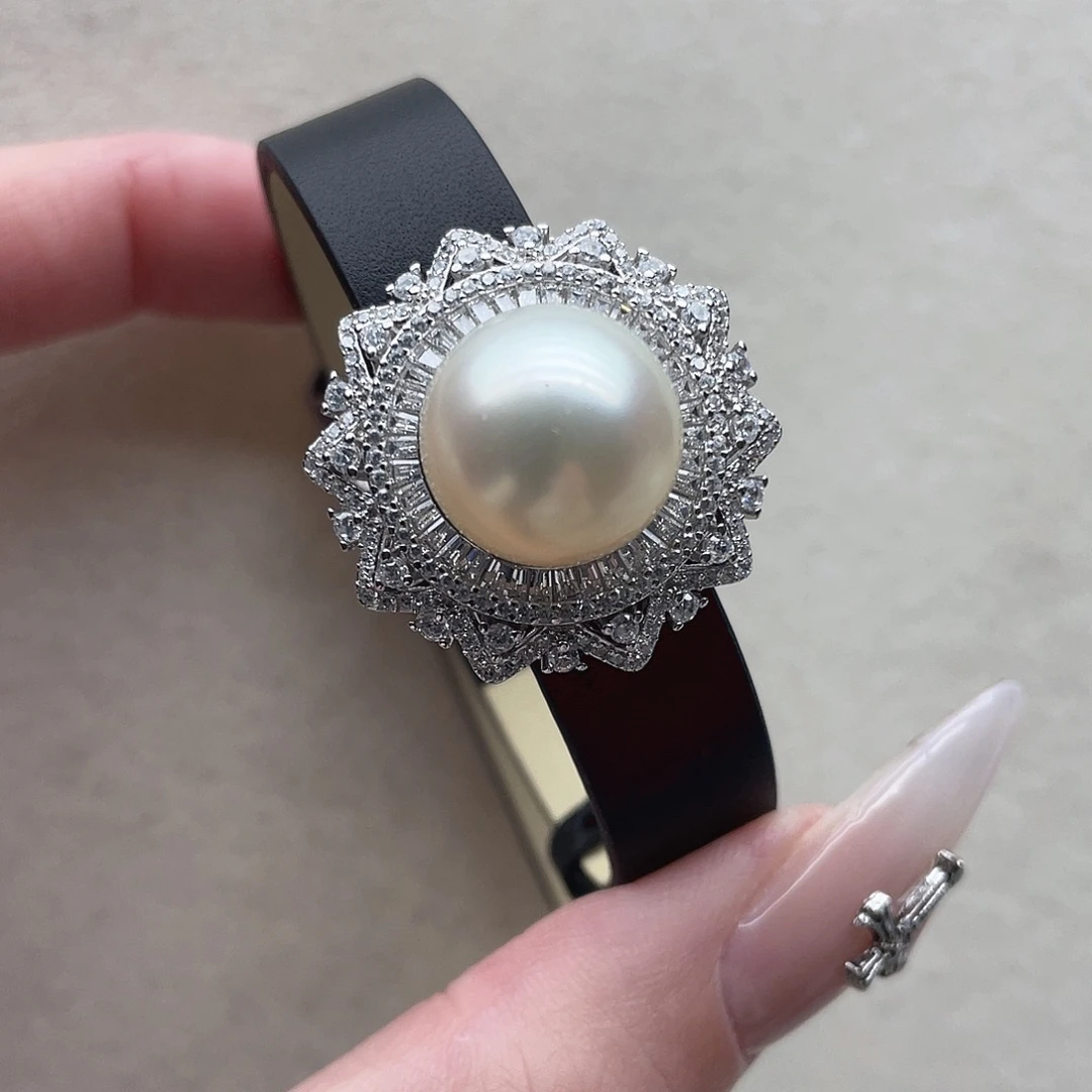 银S925镶嵌海水珍珠手链101