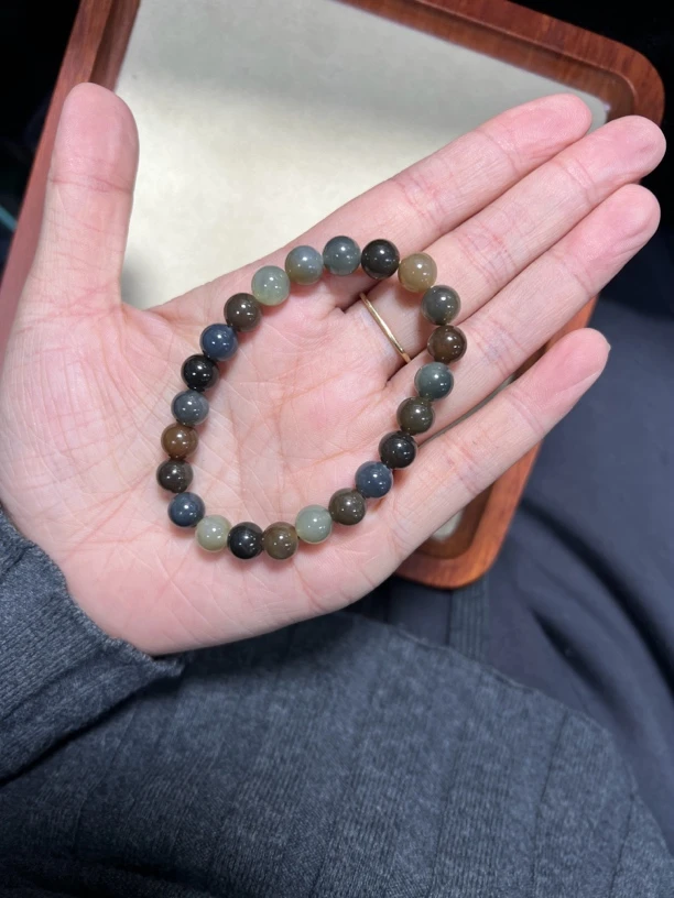 和田玉新疆若羌楼兰三色手链