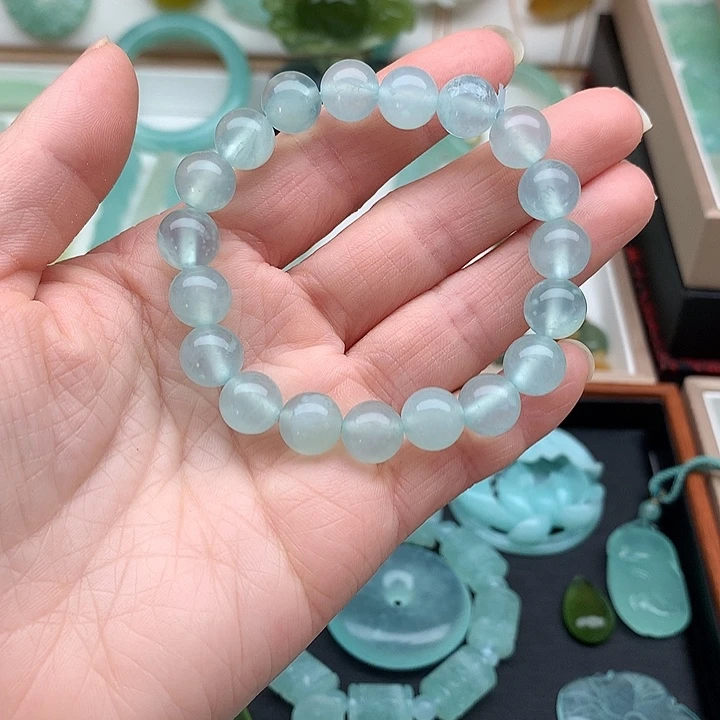 岫玉未镶嵌手串卡10手串