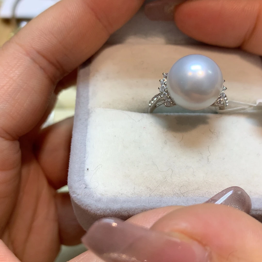 海水珍珠戒指14K金镶嵌