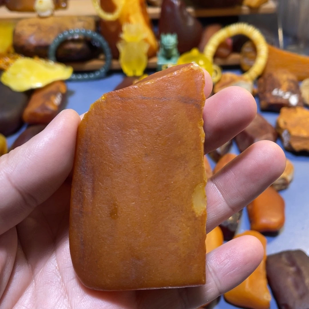 定制琥珀未镶嵌冠****生原矿