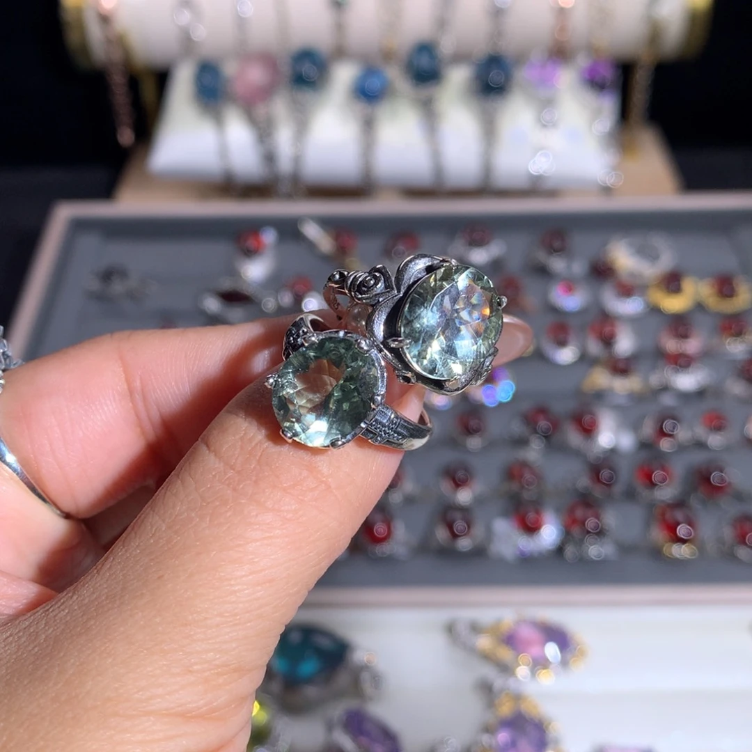 【闪购商品】水晶戒指银S925镶嵌狂*戒指