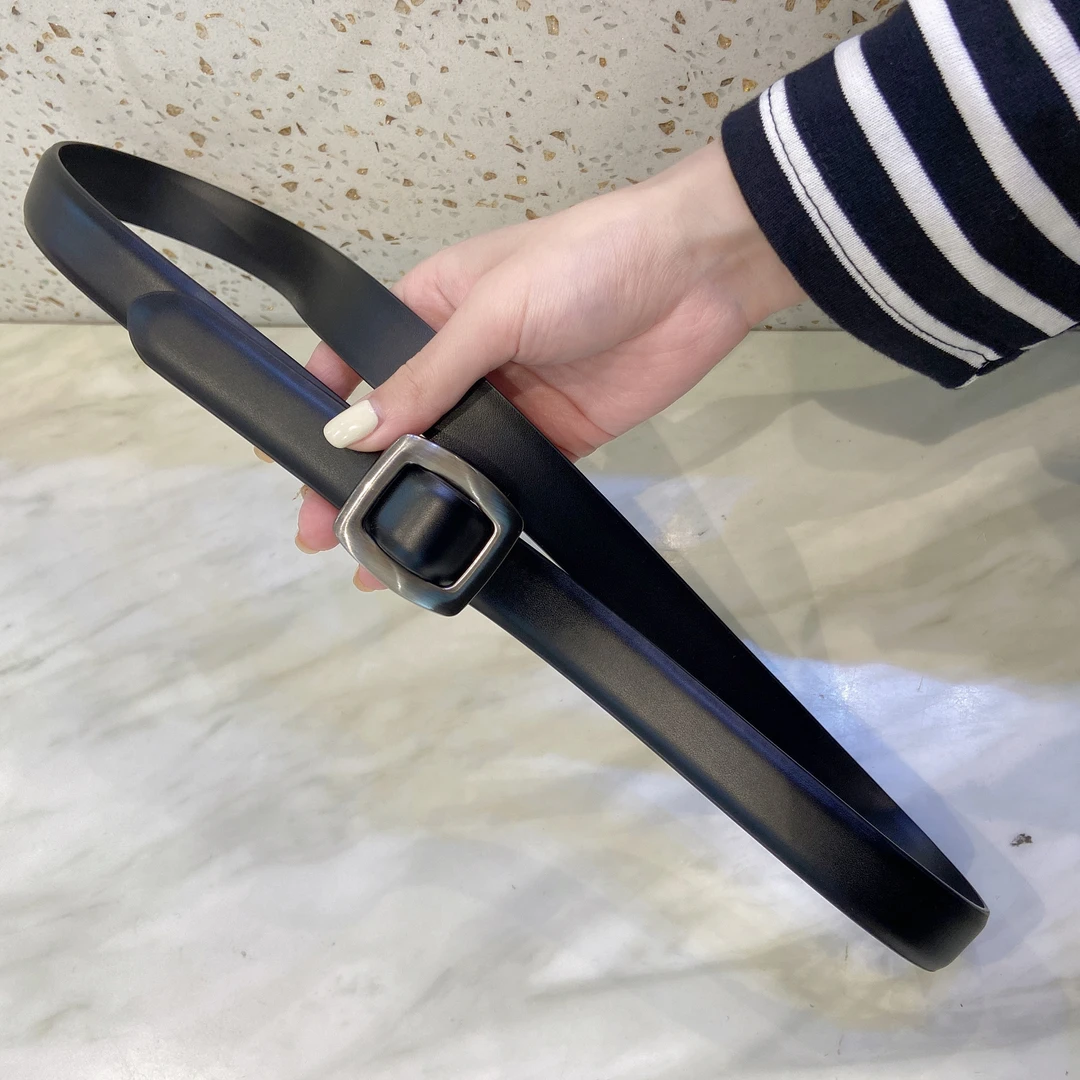 韩国经典时尚简约百搭方扣细牛皮腰带