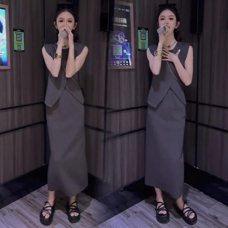 【48小时发货】日常千金风时尚套装裙女2025夏季新款休闲风两件套