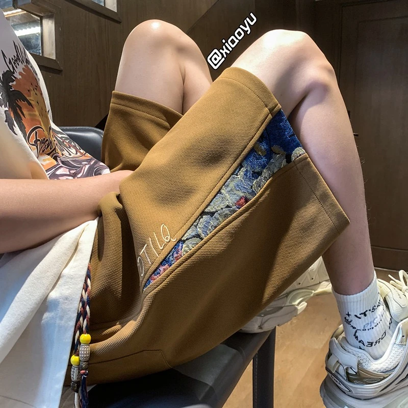 休闲短裤夏季男款宽松外穿裤衩美式重磅运动中裤子男生百搭五分裤