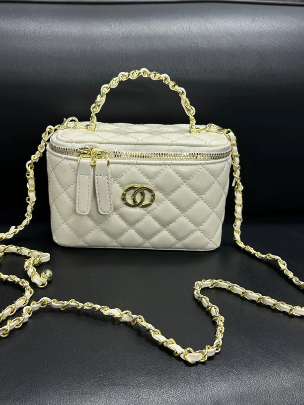 圆筒包单肩包单根链条包白色单肩背包单肩百搭拉链通用纯色