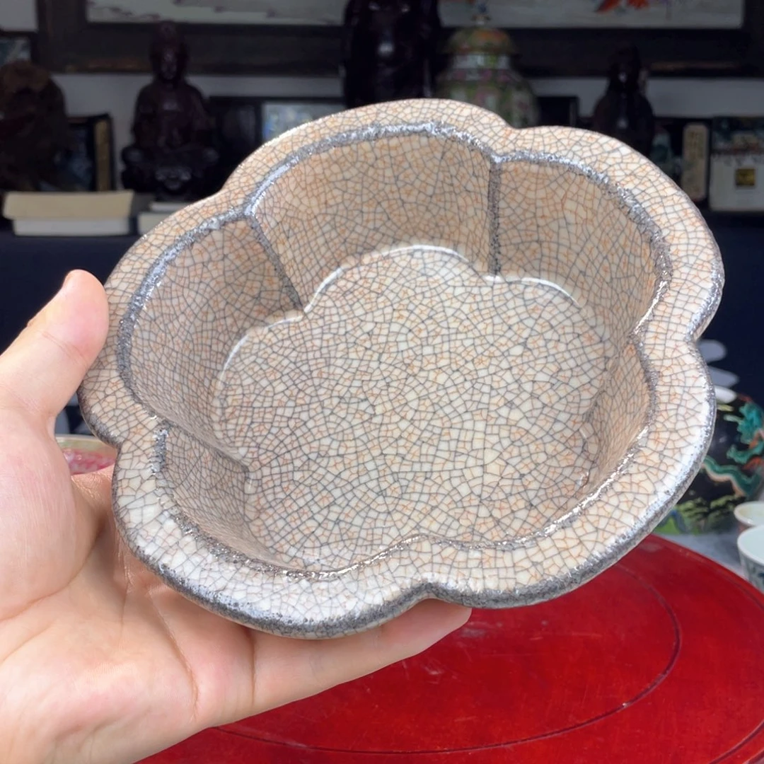 song哥釉三足花口洗全品