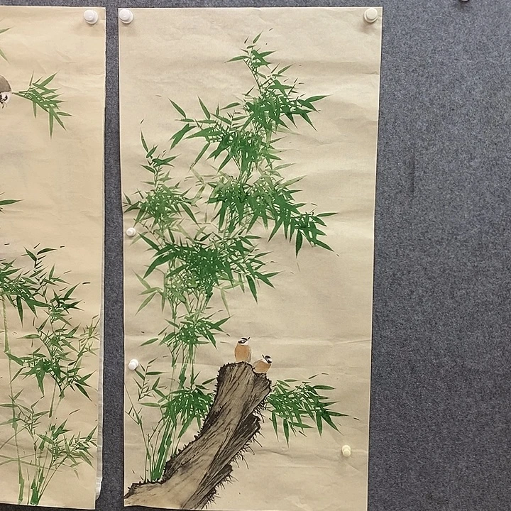 竖款新中式装饰画四尺136.68