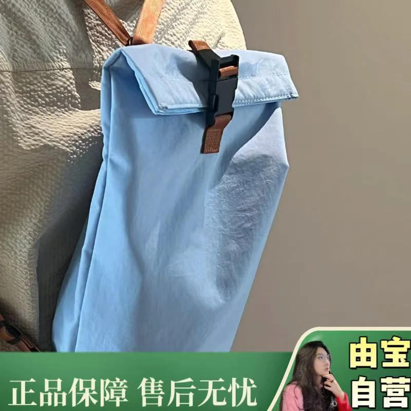 【自留力荐！！！这个配色巨巨巨好看！】333新款蓝棕配色双肩水桶背包