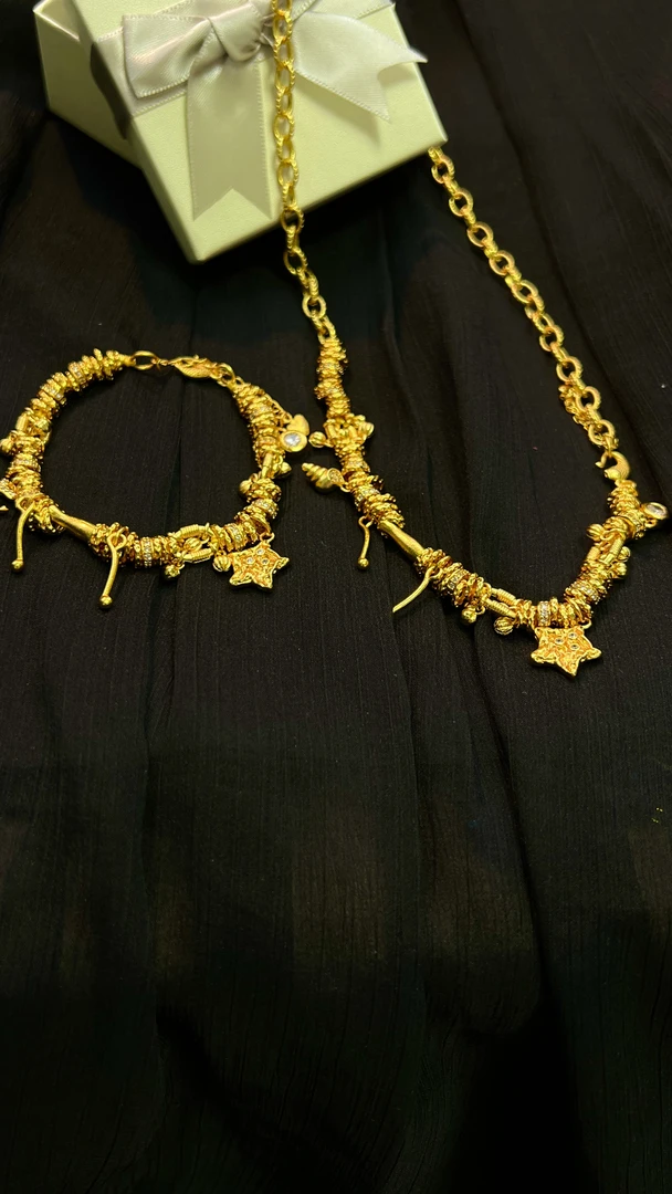 黄铜项链 爆款民族风创意黄铜项链两件套