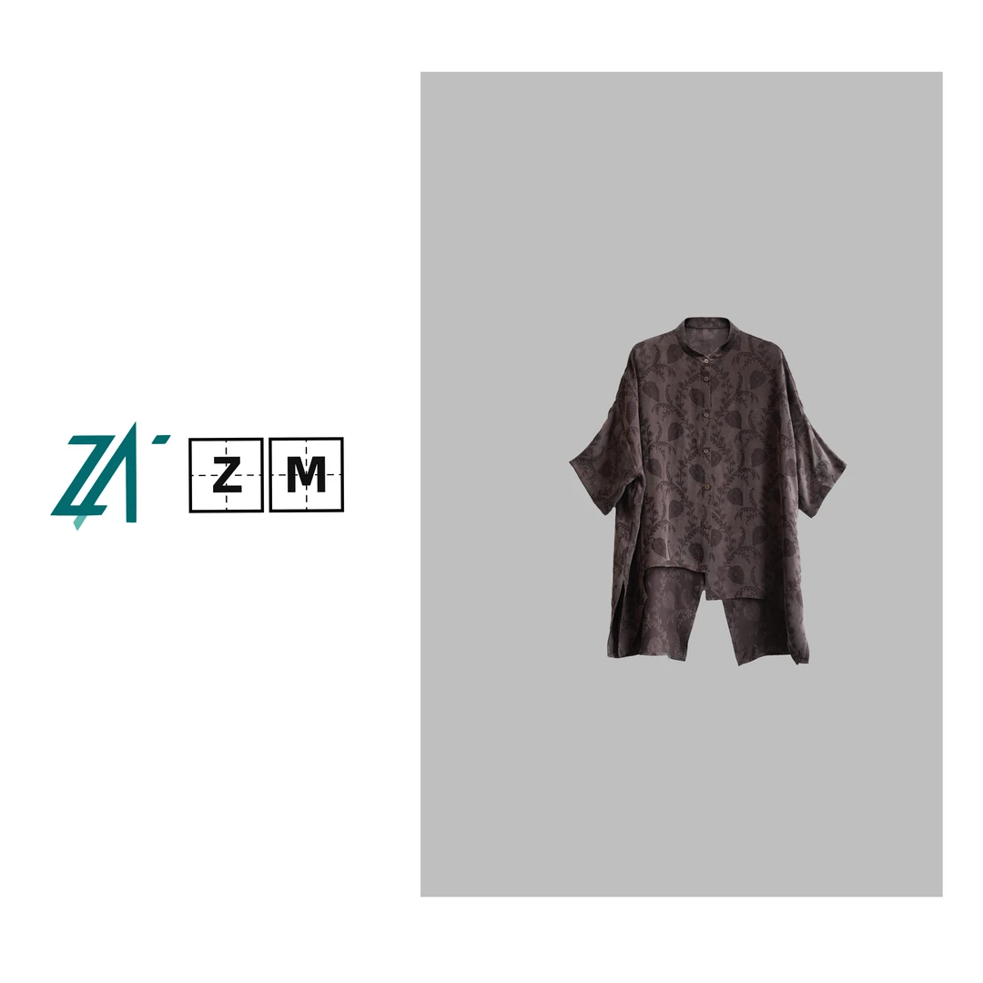 【瓶瓶•新款】落叶简约时尚柔软亲肤花萝孔宽松上衣XV25-A0025