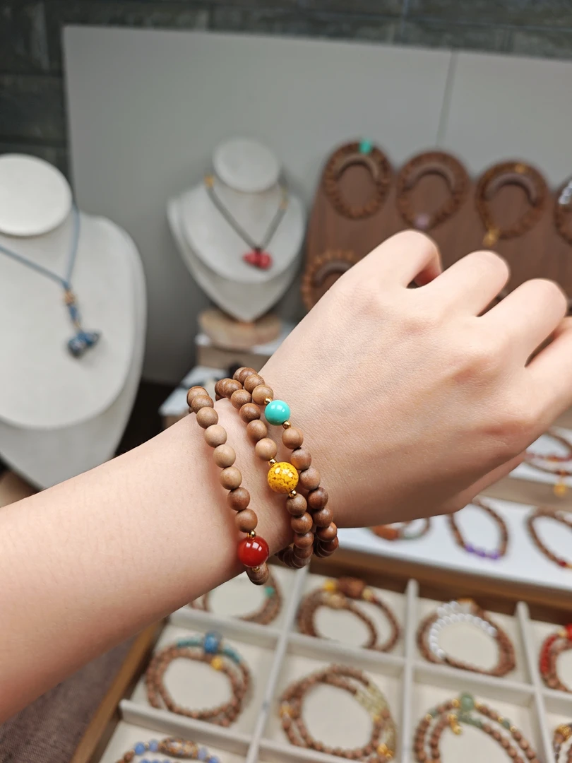 【雅韵檀木原创】正区老山檀香精品单圈三串diy手串6mm