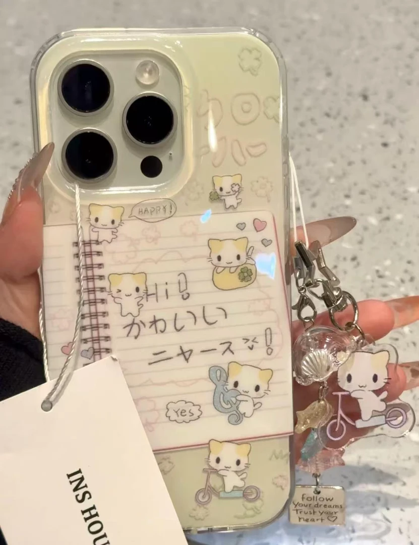 IMD棉花糖猫咪适用iPhone16手机壳oppo创意vivo华为荣耀小米大孔