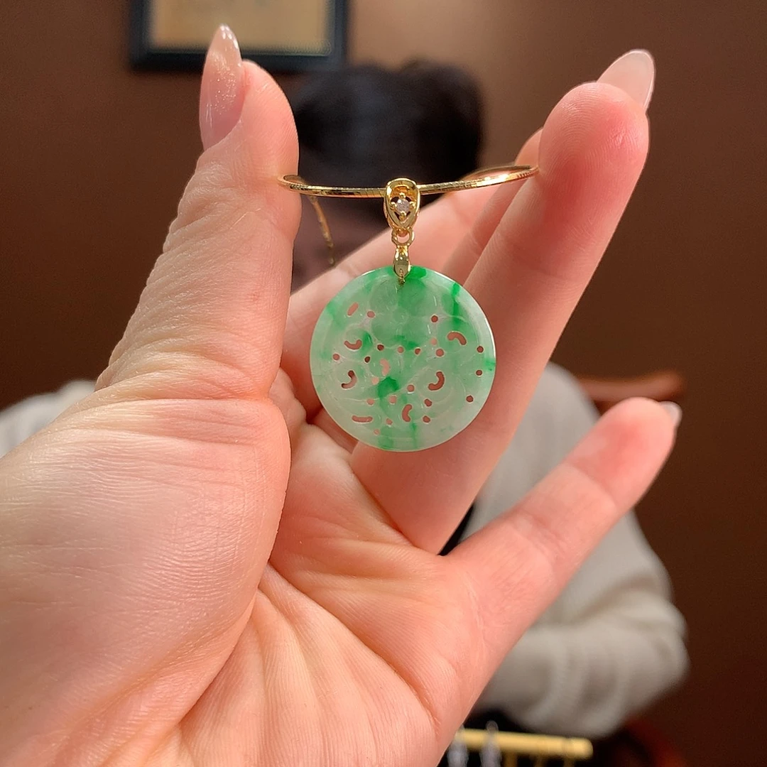 翡翠银S925镶嵌颈饰吊坠