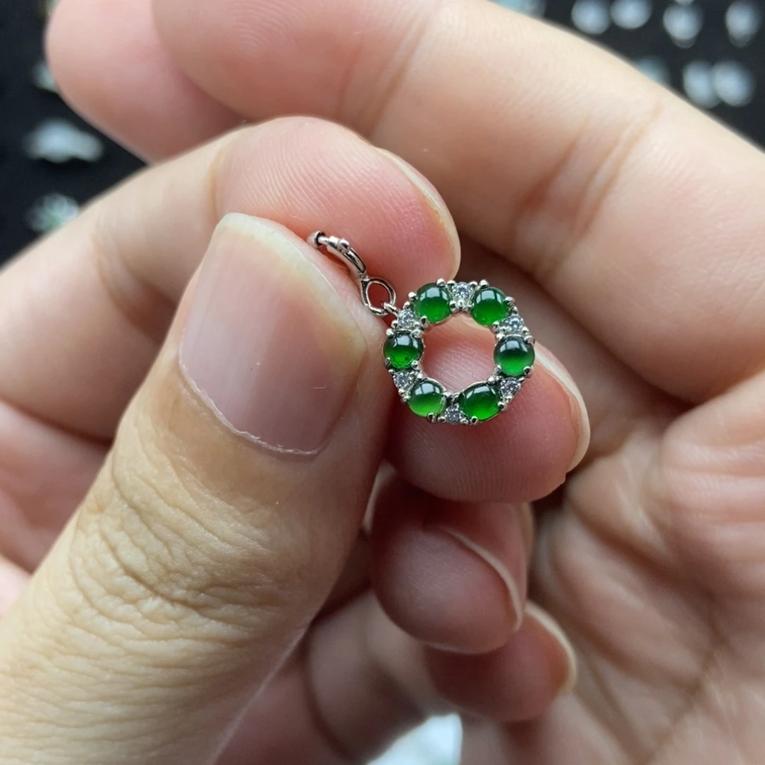 翡翠银S925镶嵌颈饰